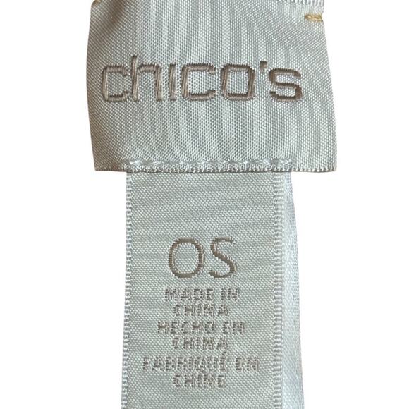 Chicos Ribbed Asymmetrical Fringe Cowl Neck Poncho Pullover Sweater sz O / S - Picture 16 of 16